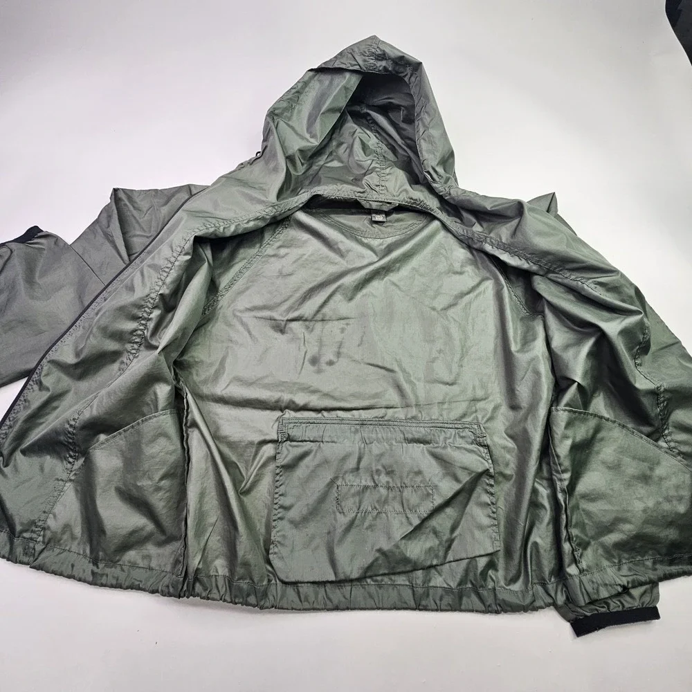 Banana Republic Jacket Men's Medium Green Full Zip Windbreaker Packable (Flaws)